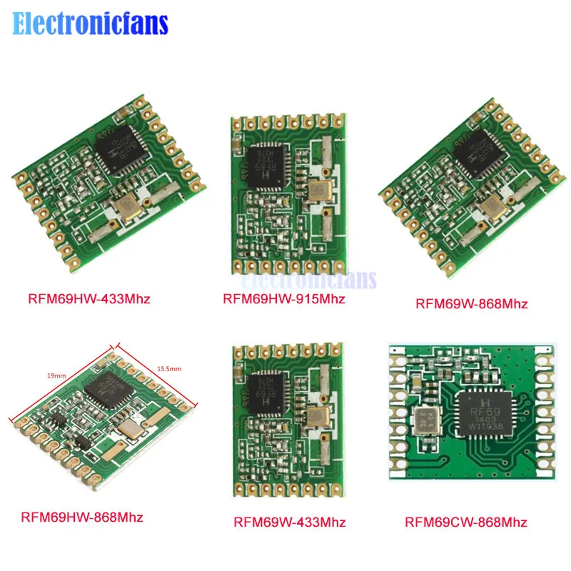 

RFM69W RFM69CW RFM69HW 433 МГц 868 МГц радиочастотный беспроводной трансивер, модуль датчика температуры, модуль низкой мощности HopeRF FSK