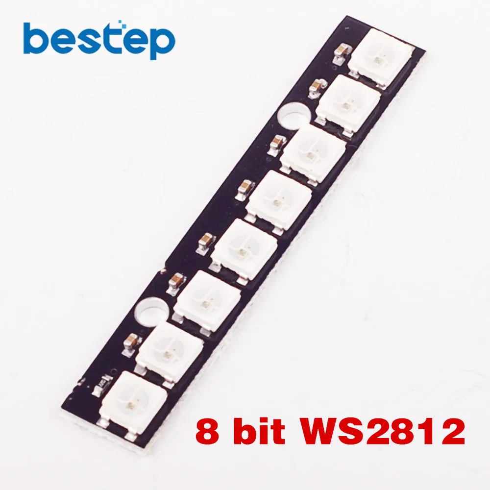 2 шт. 8 канальные светодиодные лампы WS2812 5050 RGB со встроенной полноцветной макетной
