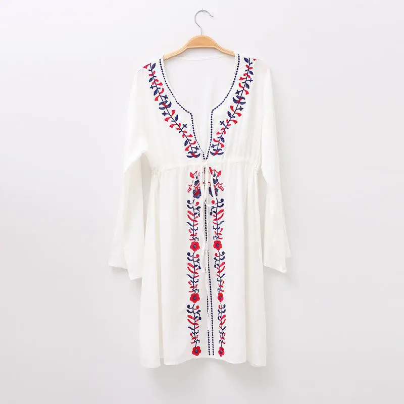 NFIVE брендовые 2017 женские тонкие вышитые платья в фольклорном стиле с длинным