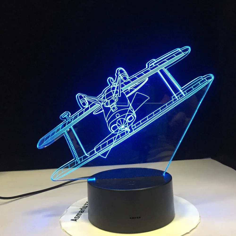 3d-светодиодная лампа в виде древнего планера RGB для настроения светильник 7