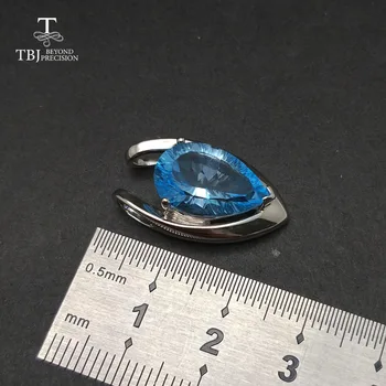 Shape Pendant in 925 sterling silver with natural sky blue topaz 5