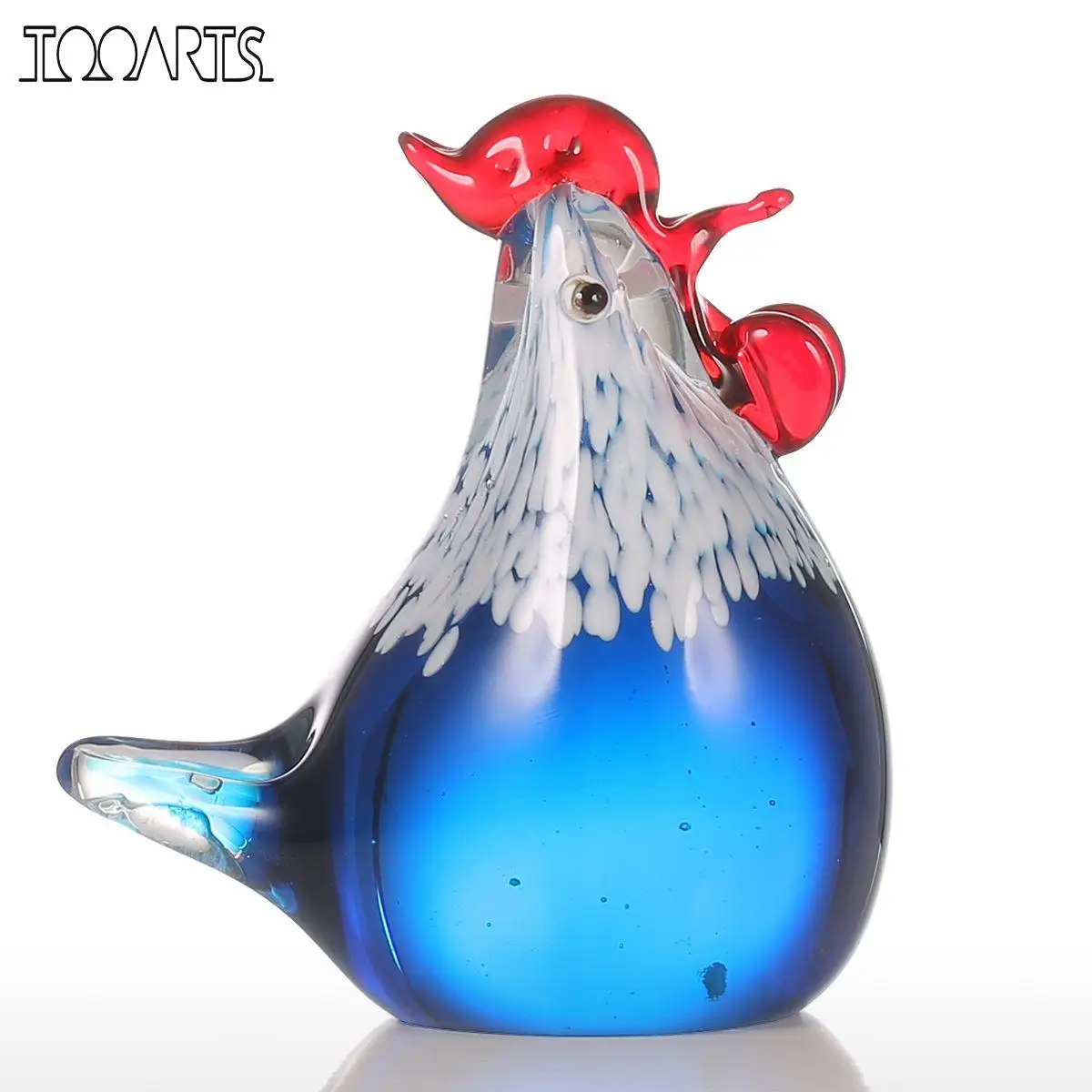 Tooarts маленькая куриная стеклянная скульптура домашний Декор стекло современное