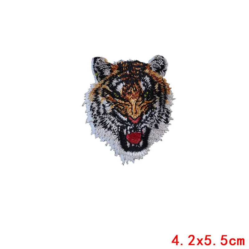 Prajna байкерские нашивки Rock Wolf железные нашивки Тигр Лев Вышивка Одежда DIY наклейки значки панка для мотоциклетной одежды - Цвет: Антикварная медь
