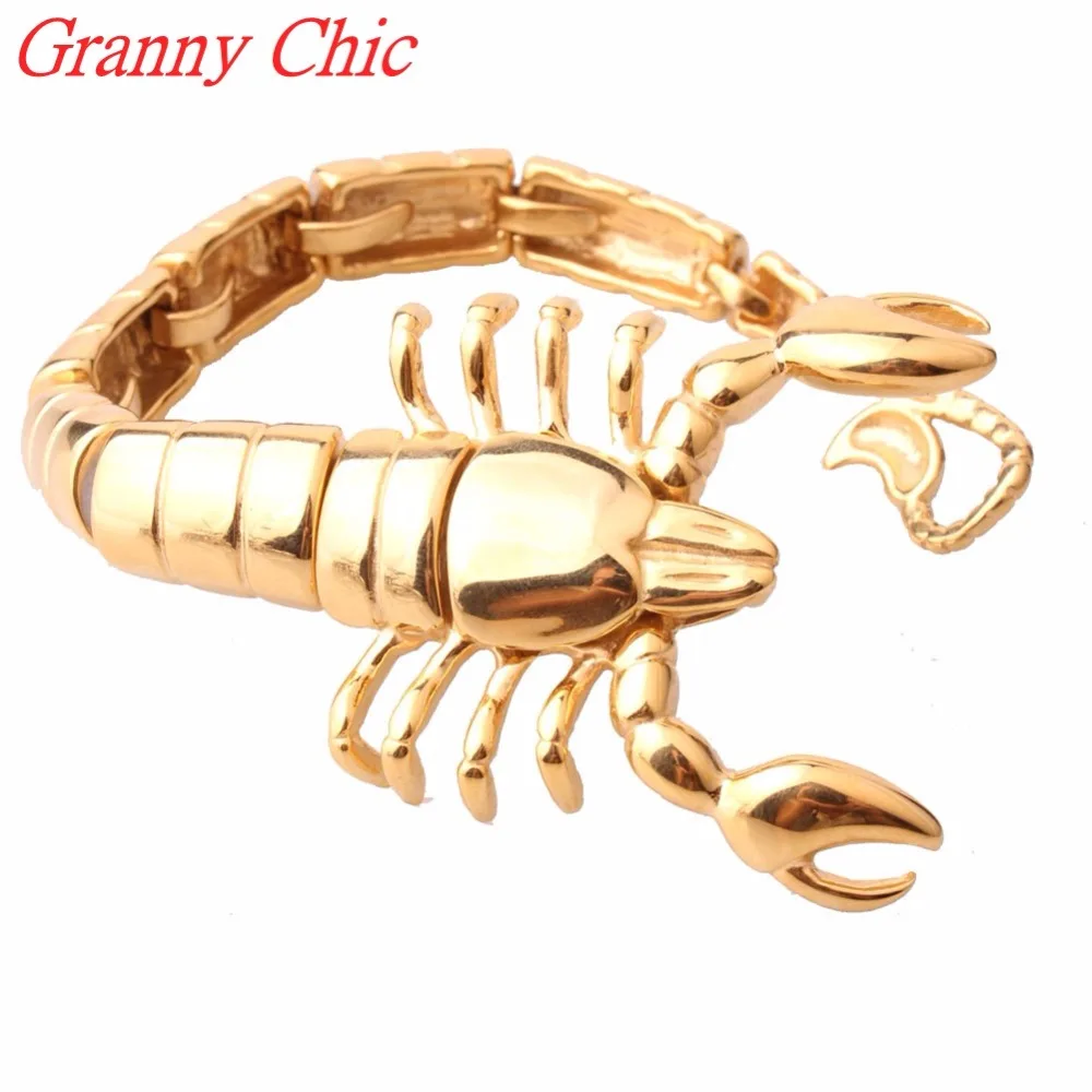 Grande Chic Модные мужские золотые браслеты и браслеты новые ювелирные изделия из нержавеющей стали браслет-Скорпион Pulseira Masculina мужской s браслет