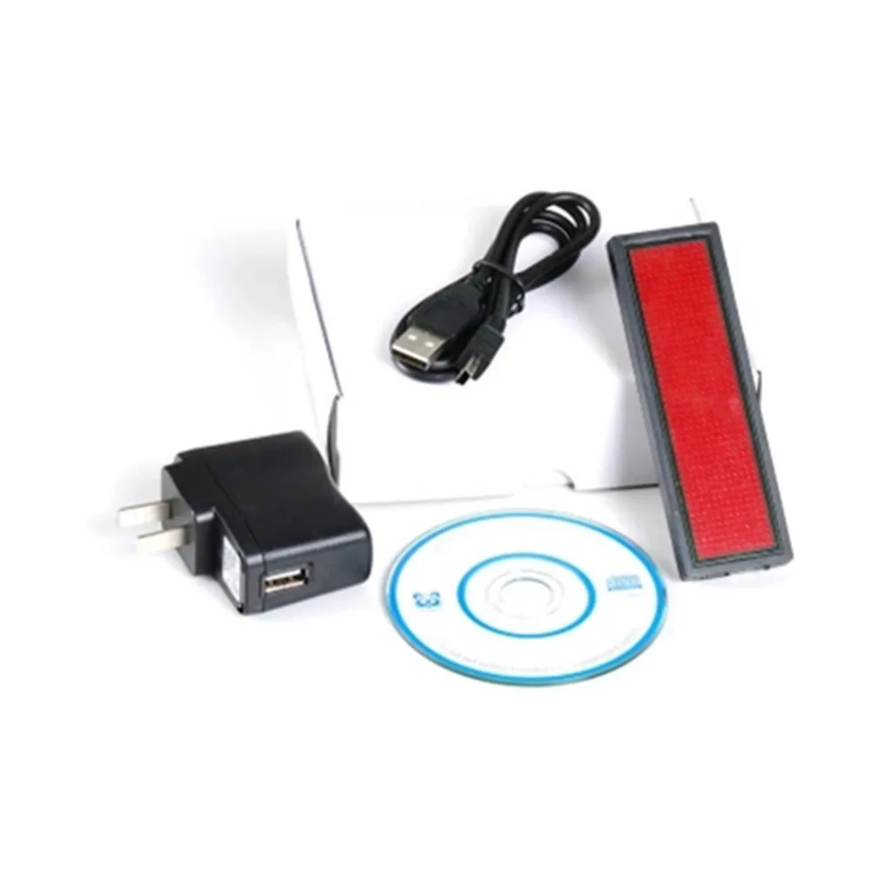 Красный светодиодный значок с именной вывеской прокручивающаяся реклама/бирка