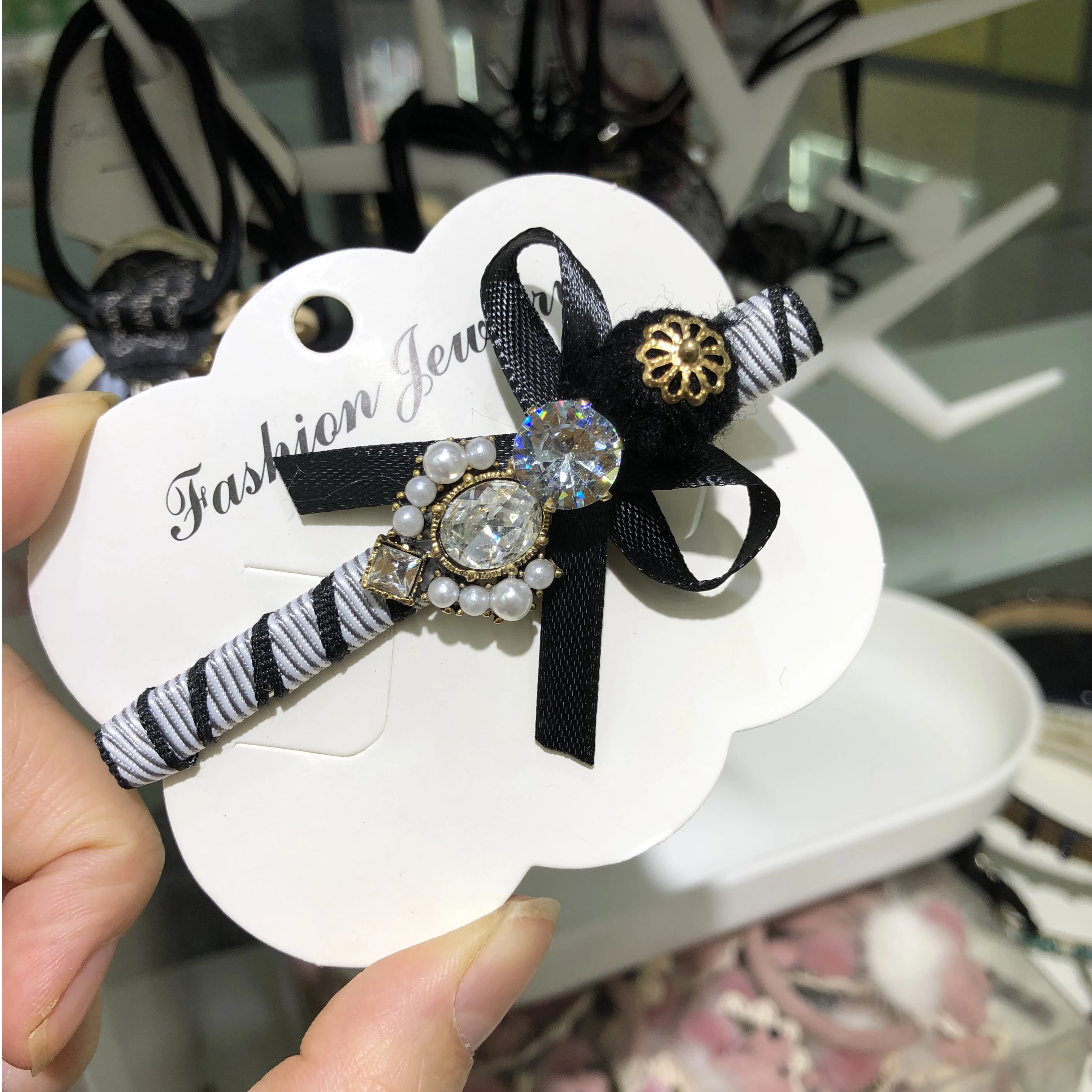 Горячие корейские шикарные заколки ручной работы с жемчугом Ретро Кристалл