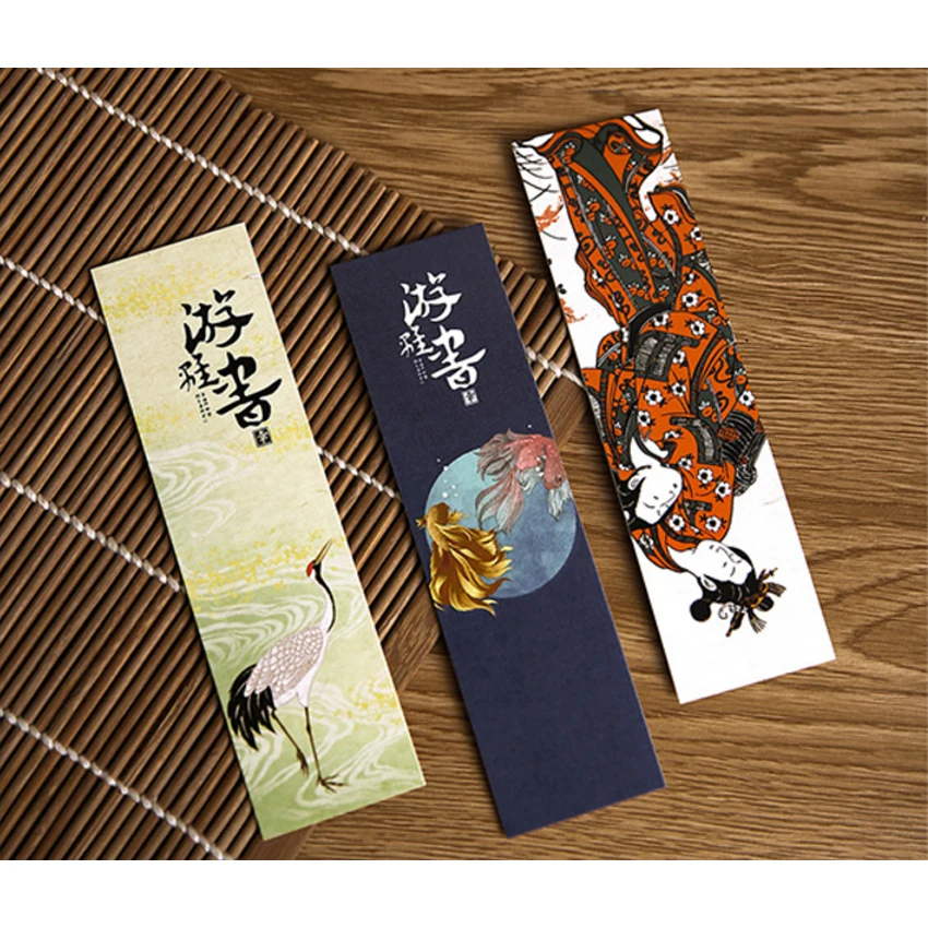 10Pack/lot Vintage Japanese style Kimono lady Cherry blossoms swatch paper Cartoon Film Bookmark Writing Message | Дом и сад