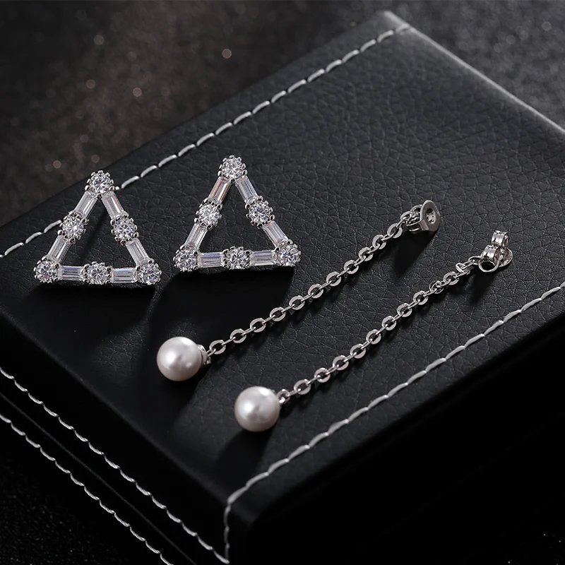 2017 корейские модные ювелирные изделия с кристаллами циркониевые Треугольные