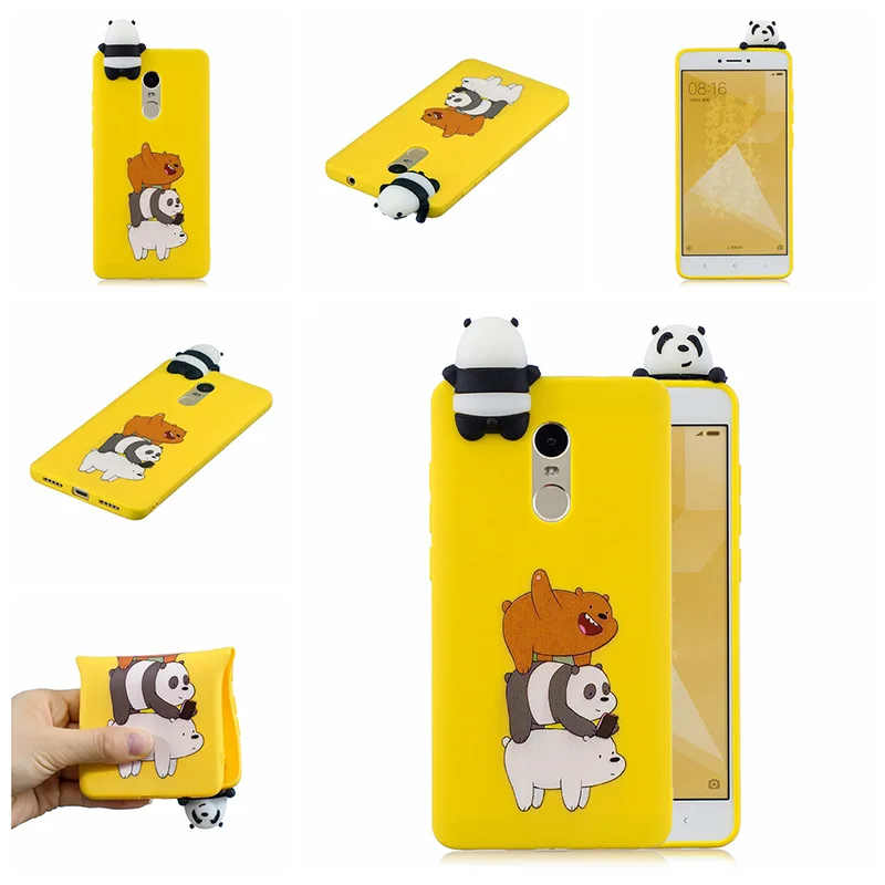 3D милый мультипликация силиконовый чехол на ксиоми сяоми хаоми ксаоми xiaomi redmi note 4