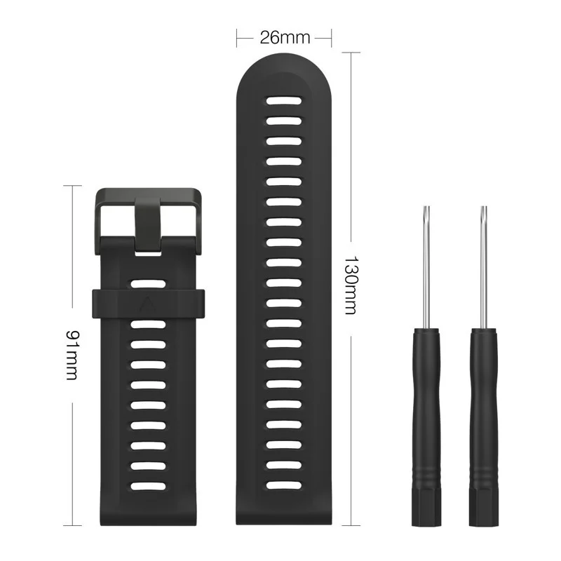 Мягкий силиконовый ремешок для часов 6 шт. с коннектором и отверткой Garmin Fenix 3/3 HR/ 5X