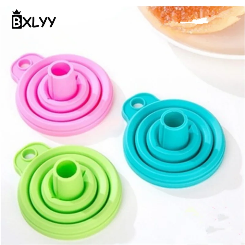 1 Random-1pc BXLYY 1 шт. Бытовая Воронка силиконовая Мини Складная воронка креативный бытовой жидкостный сепаратор кухонные аксессуары кухонные принадлежности Gadget.7 - Цвет: 1 Random-1pc