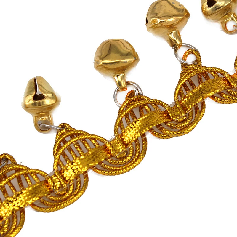 5 ярдов Золотой металлический Плетеный колокольчик бахрома отделка