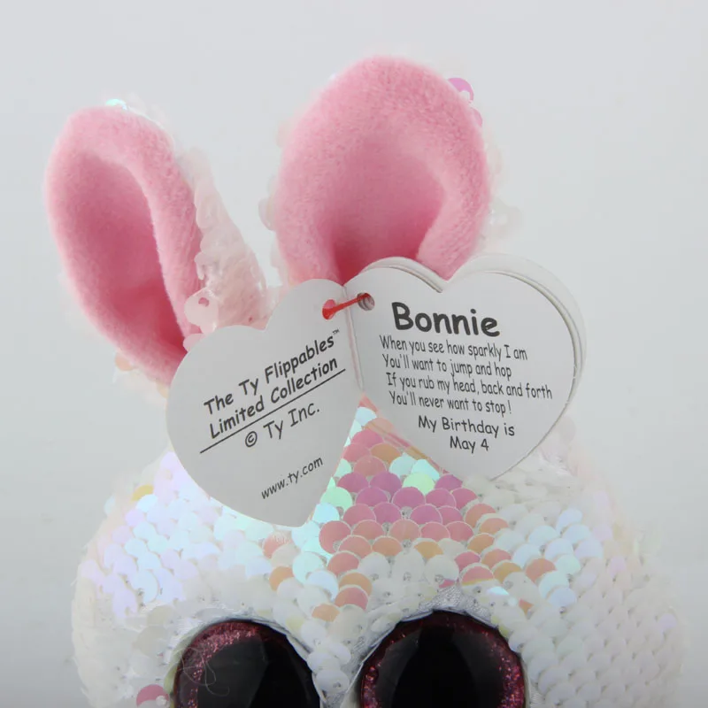 Ty Boos Bonnie кролик блесток издание плюшевые животные кролик игрушки 15 см