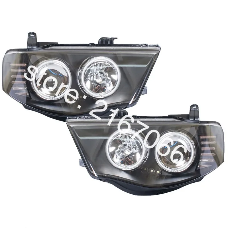 Пара фар для Mitsubishi L200 TRITON 2005 2006 2007 2008 2009 2010 2011 2012 2013 2014 черная Настройка|headlights