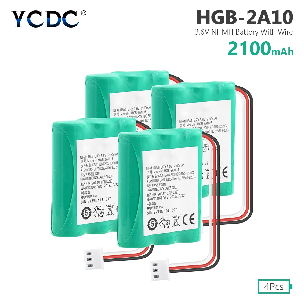 4 Pieces 1/2/4 шт 3,6 V 2100 мА/ч, HGB-2A10x3 HGB-2A10 AA металл-гидридных или никель Батарея Замена для huawei телефон ETS3125 ETS3125i ETS3253 ETS5623 E5172 - Цвет: 4 Pieces