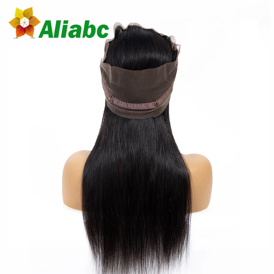 Aliabc волосы бразильские прямые 360 кружева спереди al закрытие remy 100% человеческие