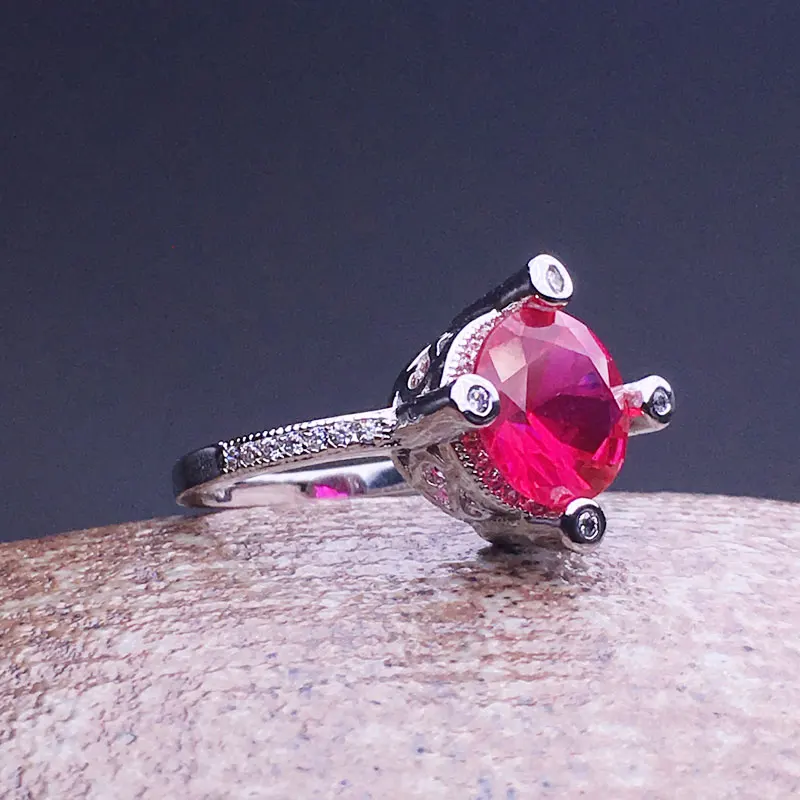 CSJ элегантное дизайнерское кольцо с рубином Изящные Ювелирные изделия Corundun для