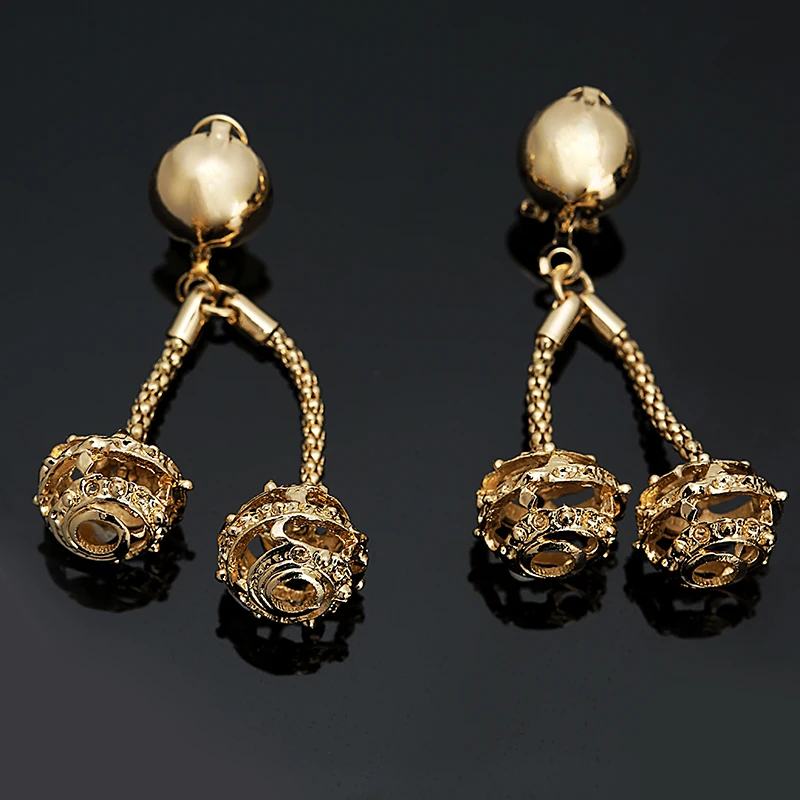 Женский ювелирный комплект из бисера и кристаллов Fani Dubai золотого цвета|african beads