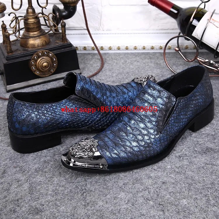 Мужские кожаные туфли с квадратным носком серебристые синие|shoes for|shoes for menshoes men |
