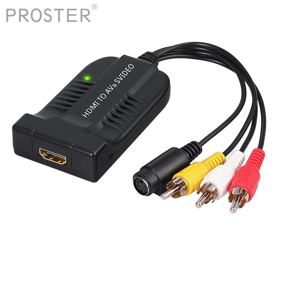 Proster 1080P HDMI в AV CVBS S-video конвертер адаптер композитный R L аудио высокой четкости мультимедийный интерфейс для PS4 Blu-Ray