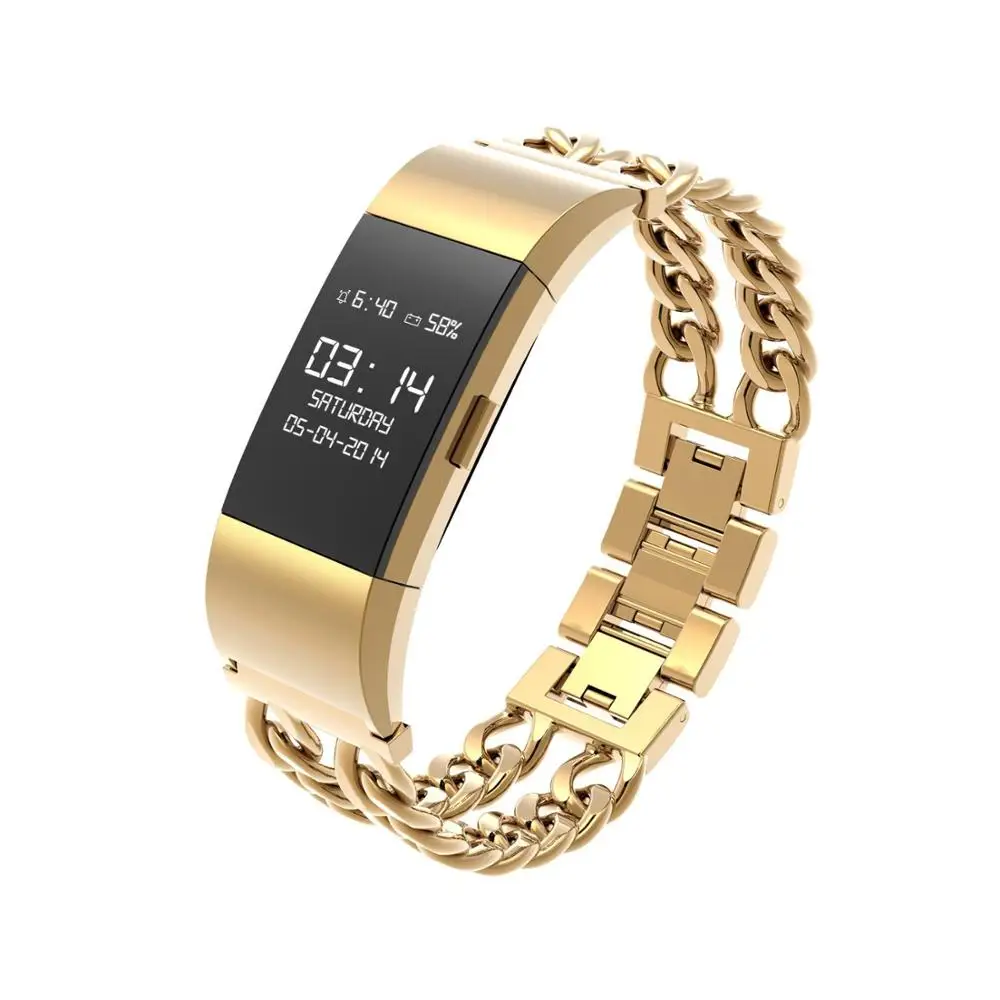 Joyozy металлический браслет из нержавеющей стали для Fitbit Charge2 сменный ремешок