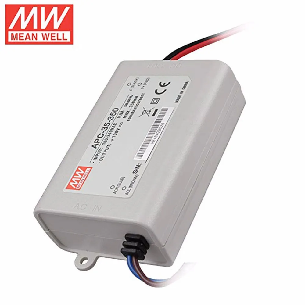 Оригинальный Meanwell Светодиодный драйвер APC 35 350 один выход Вт 28 ~ 100V 350mA бренд Mean well