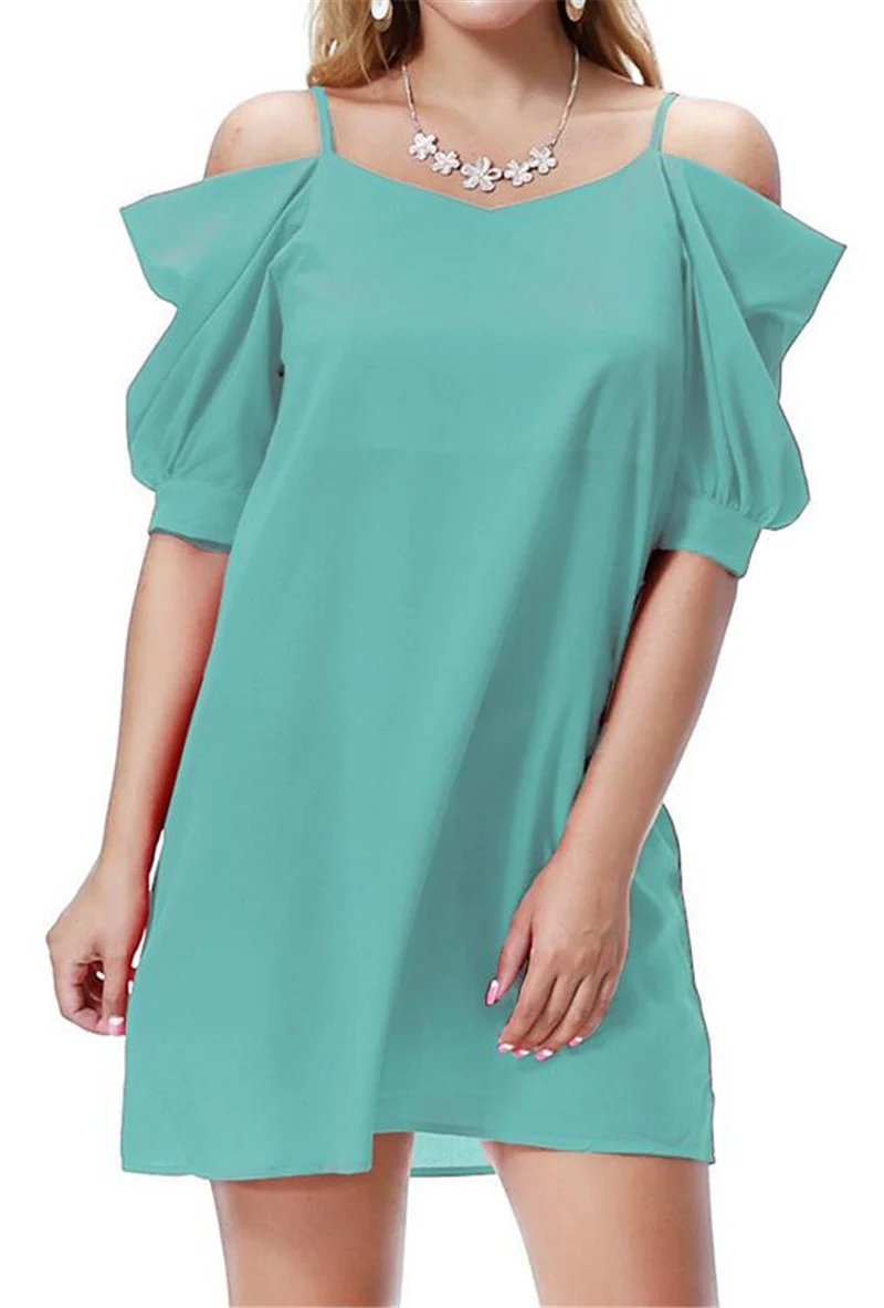 Шифоновое платье комбинация для женщин Мятное большие размеры женские платья с