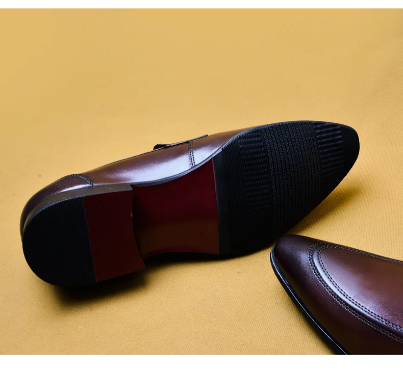 Summer Formal Shoes Men brand Italian shoes fashion mens dress shoes genuine leather black wedding male shoes buty meskie