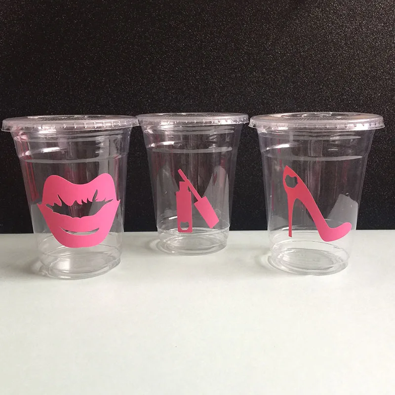 24 шт губы Свадебная тема для душа женские чашки каблуки губная помада девичник