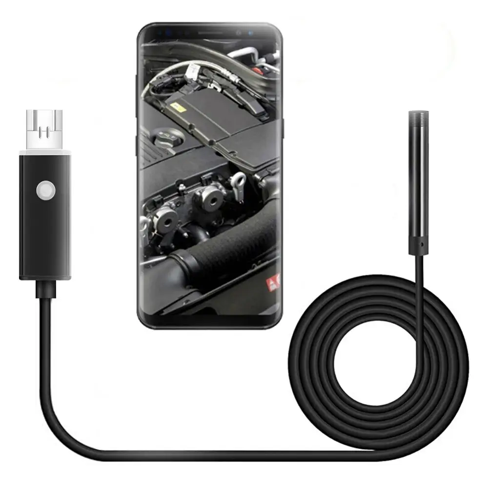 Usb эндоскоп 2 в 1 Водонепроницаемый Бороскоп 10 м 5 мм 7 480P 0 3 МП с usb адаптером для