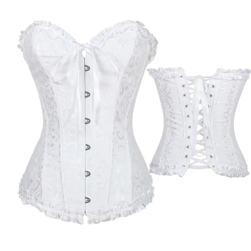 XS 7XL пикантные Белый сатин кости на шнуровке корсет в стиле стимпанк сексуальные