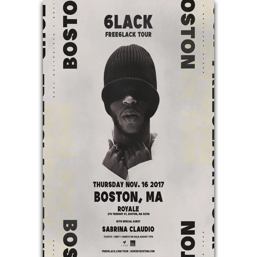 S273 6LACK FREE6LACK Настенная картина в стиле музыкального турнира рэп хип хоп певица