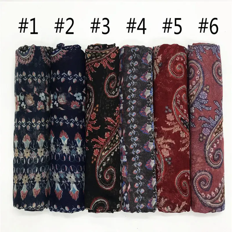 

NEW paisely flower print scarf hijab soft voile women scarves muslim floral hijabs soft islamic scarfs muffler 10pcs/lot