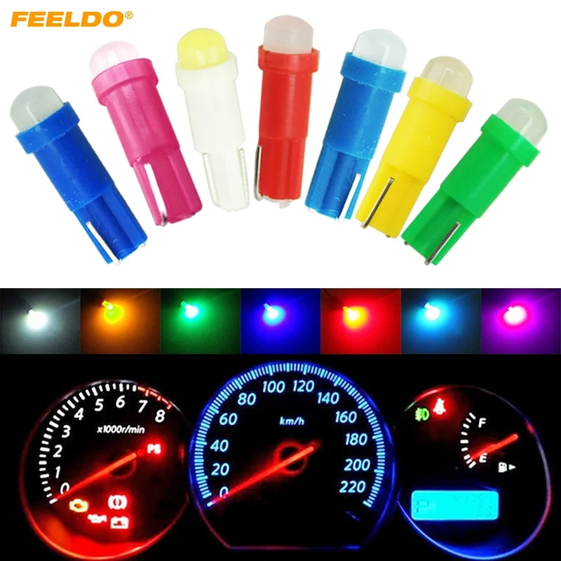 FEELDO 20 шт. T5 COB 1 Светодиодная лампа для прибора с клиновым основанием автомобильная лампа с клиновым цоколем 12 В постоянного тока #5018