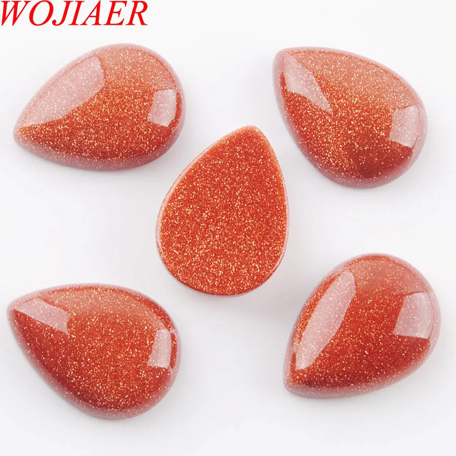 Golden Sand PU3228 WOJIAER натуральный драгоценный Камень Каплевидный кабошон кабина без отверстия 18x25x7 мм ювелирных изделий 5 шт. PBU324 - Цвет: Golden Sand PU3228
