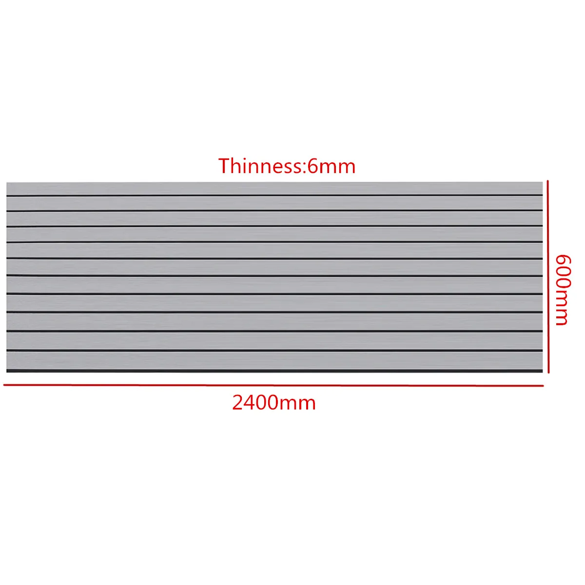 

2400x600x6mm Self-Adhesive EVA Foam Boat Flooring Faux Teak Decking Sheet Pad Marine Boat Yacht Floor Mat Gray With Black Line