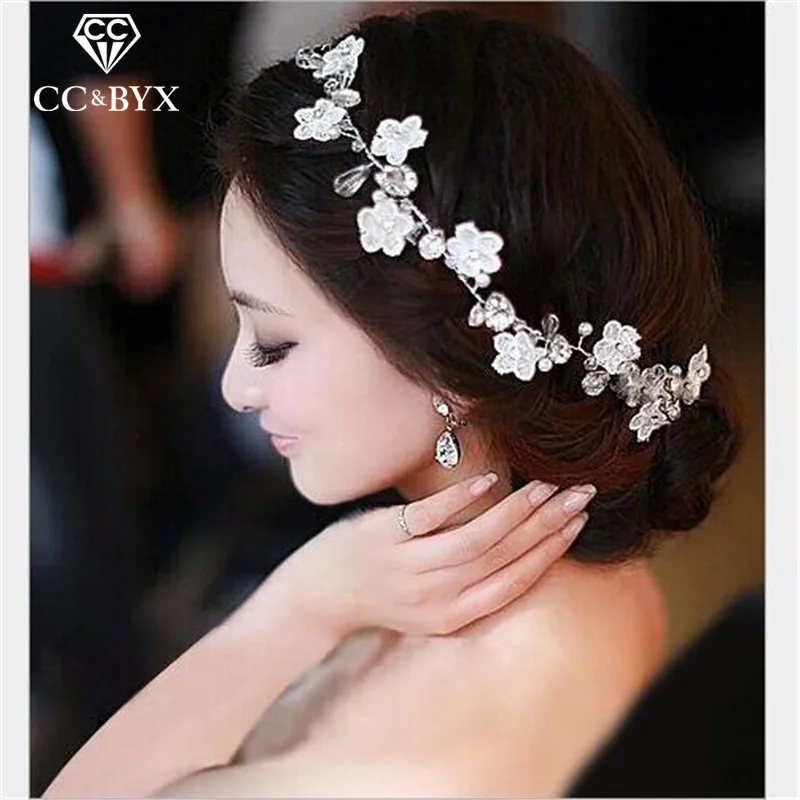 

CC Hairband Hair Ornaments Flower Crowns Tiaras Bride Wedding Hair Accessories For Women Crystal Handmade Jewelry Romantic TS008