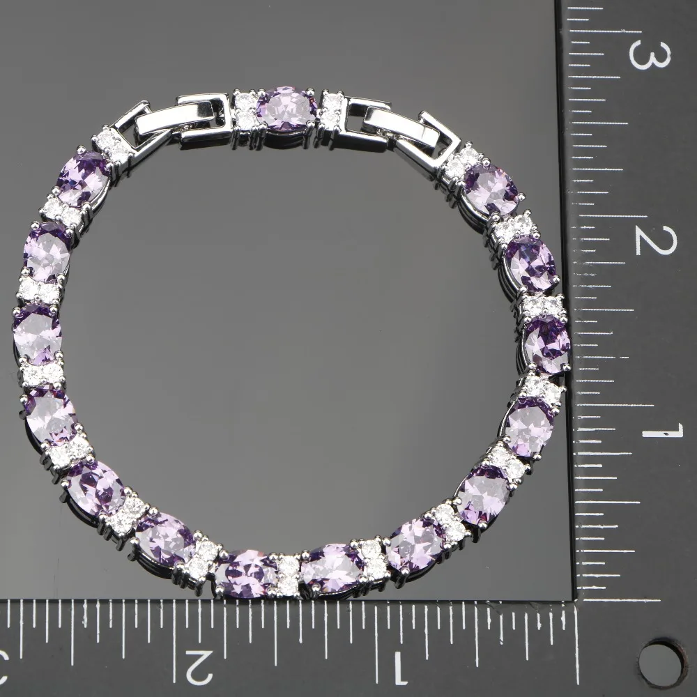 Костюм Серебро 925 Ювелирные наборы для женщин голубой циркон свадебные серьги/кулон/кольца с белыми камнями набор ювелирных изделий Подарочная коробка
