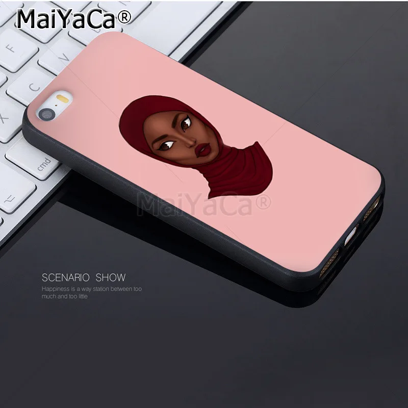 MaiYaCa мусульманские исламские глаза для девочек женщина в хиджабе лицо окрашенный чехол для телефона для iPhone 6S 7plus 8Plus X Xs MAX 5S XR 11pro max - Цвет: A15