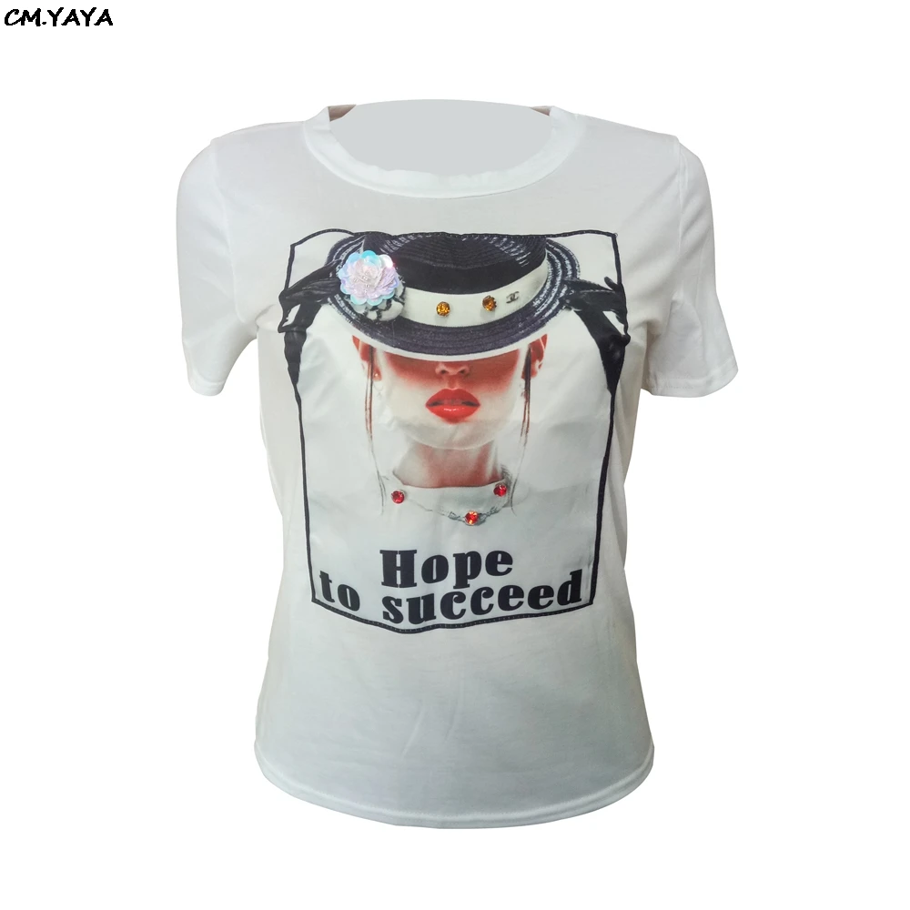 Женская футболка с коротким рукавом круглым вырезом и принтом букв цветочным