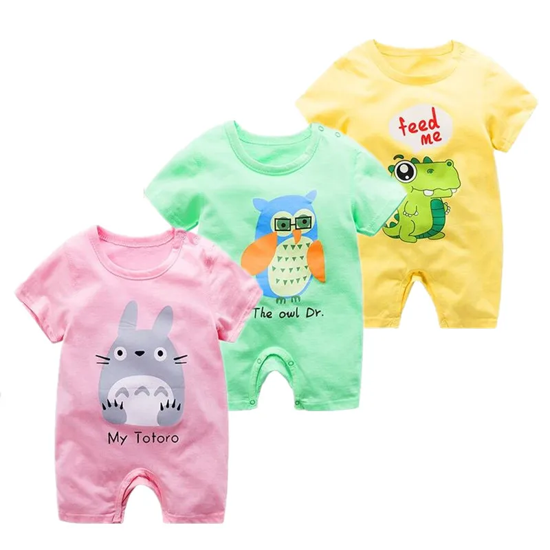 100% cotton baby clothing summer romper for newborn infant costume 12 colours short sleeve girls boys | Детская одежда и обувь