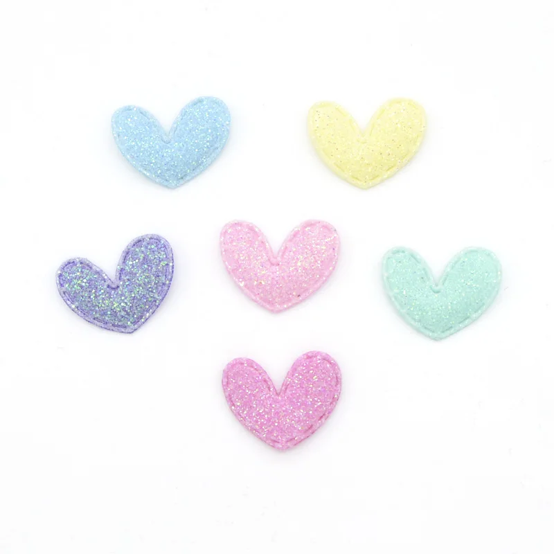60 шт. 15*20 мм блестящая ткань Bepowder Heart аппликация из ткани мягкие нашивки для одежды