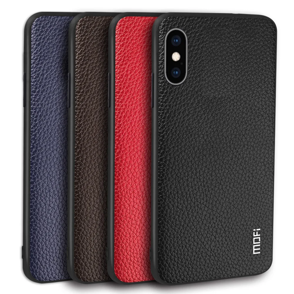 MOFi чехол для телефона Apple iPhone XS задняя крышка iPhoneXS PU кожаный мягкий ТПУ Корпус