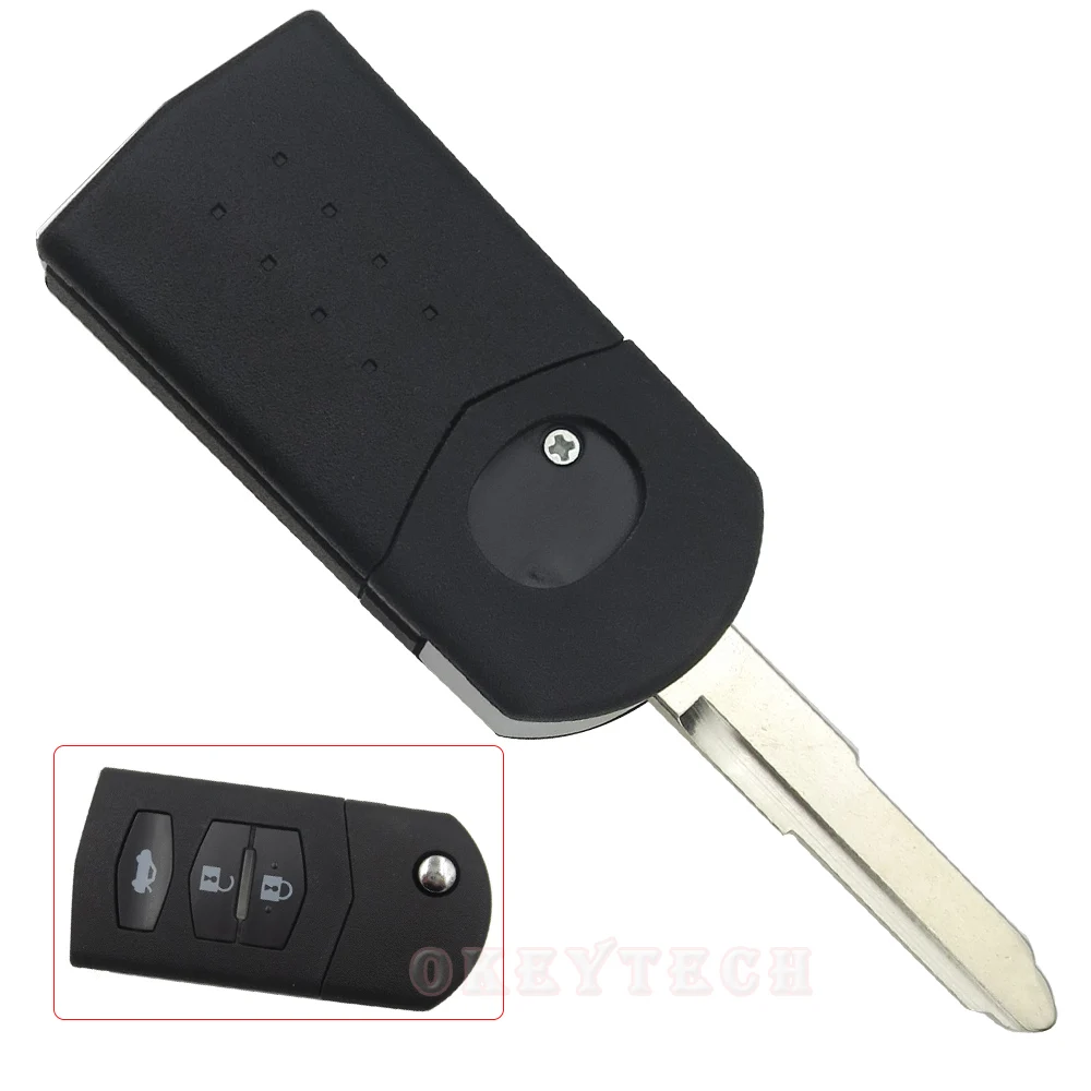 OkeyTech 3 кнопки дистанционный автомобильный флип ключ оболочка корпус чехол для Mazda