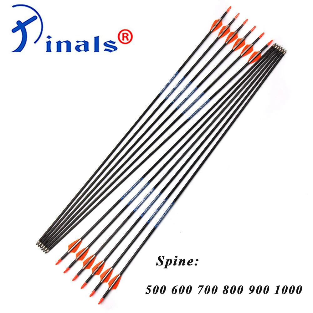 Archery SF Spine 500-1000 ID4.2mm Pure Carbon Arrows Vanes Points Bow Hunting Shooting 12PCS