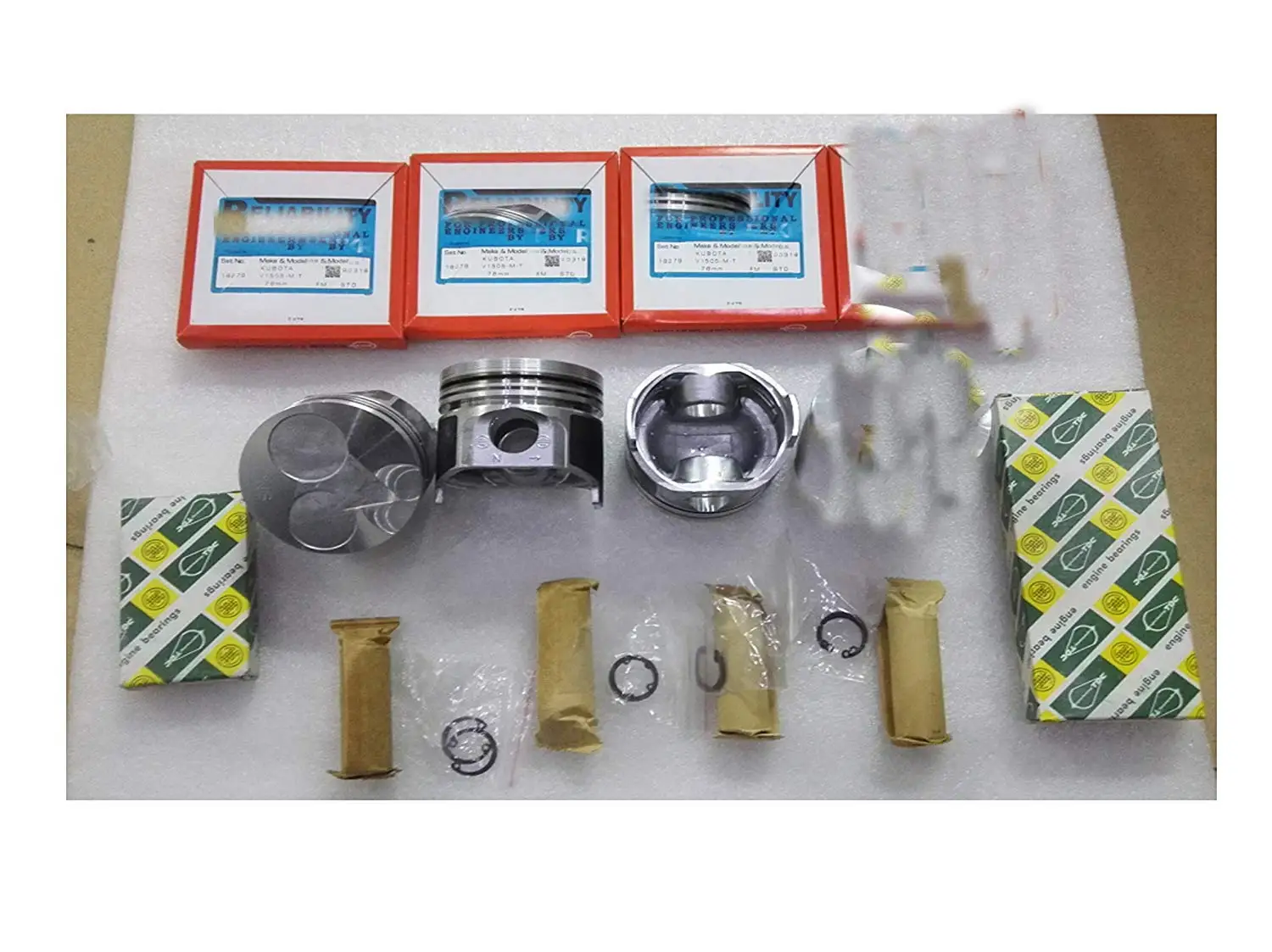 

For Bobcats excavator D1105T D1105 head gasket + piston+ ring + bearing
