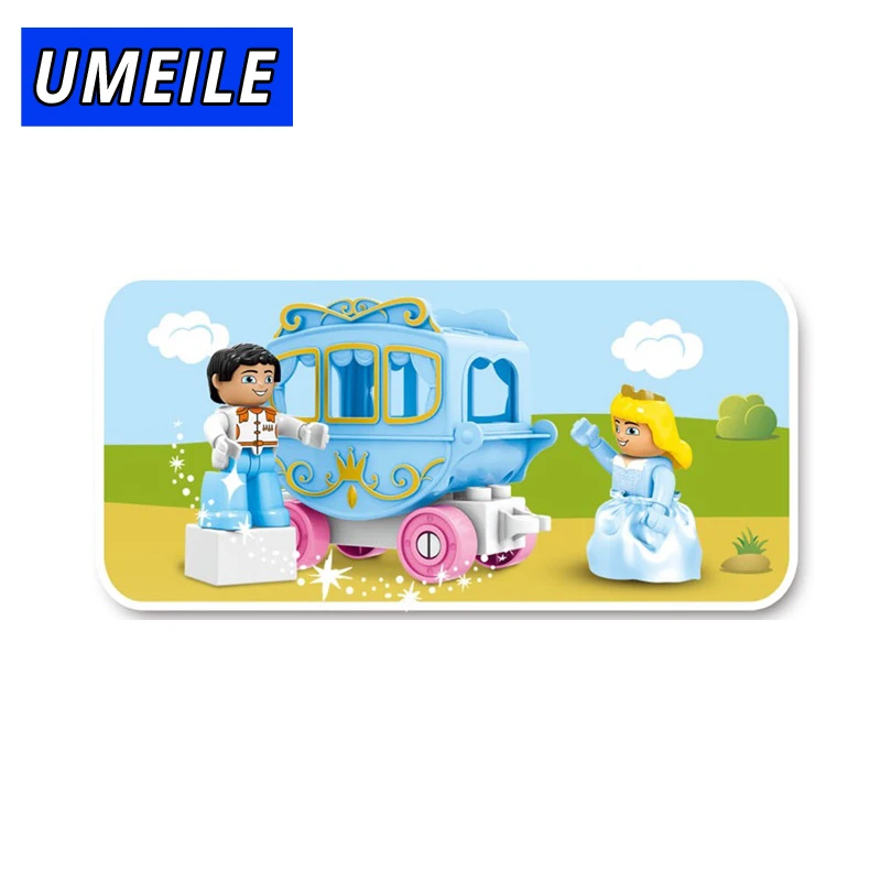 UMEILE Block детские игрушки для девочек 146 шт. розовая девочка принцесса принц карета замок Diy кирпичный строительный блок совместим с кирпичным подарком