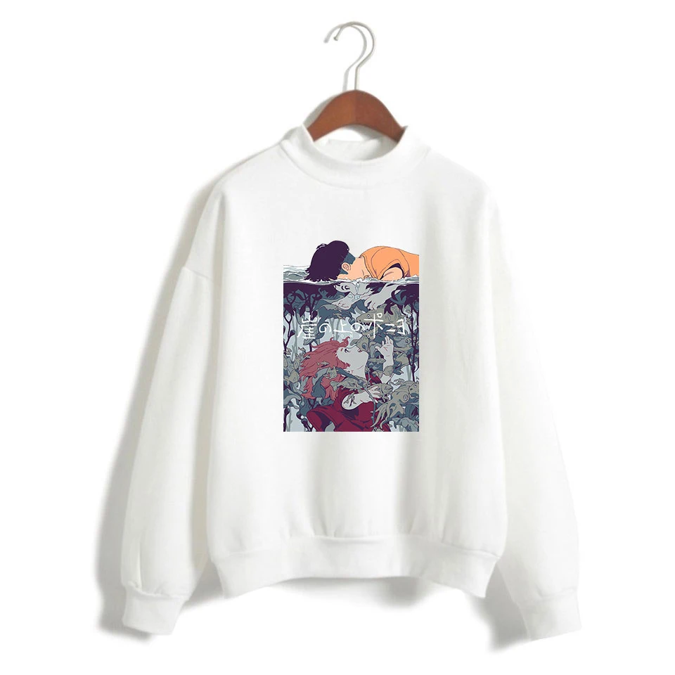 Свитер с высоким воротом Поньо для отдыха в стиле хип-хоп принтом одежда женщин |