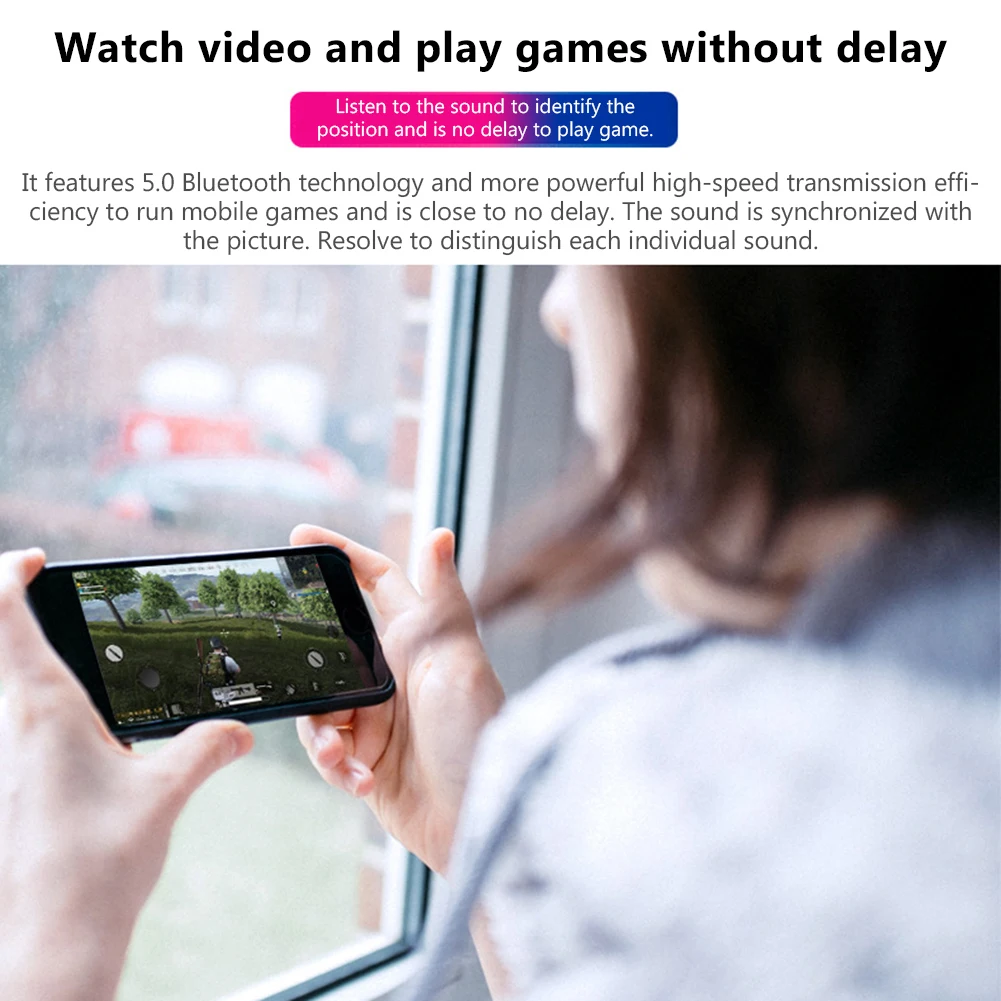 Беспроводное управление отпечатком пальца с сенсорным управлением Bluetooth V5.0 спортивные наушники-вкладыши водонепроницаемые наушники с зарядным устройством 800 мАч