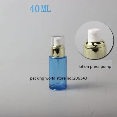 40 мл матовый/зеленый/синий стеклянная бутылка Gold насос прозрачной крышкой для